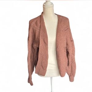 SO mauve brown knit cardigan